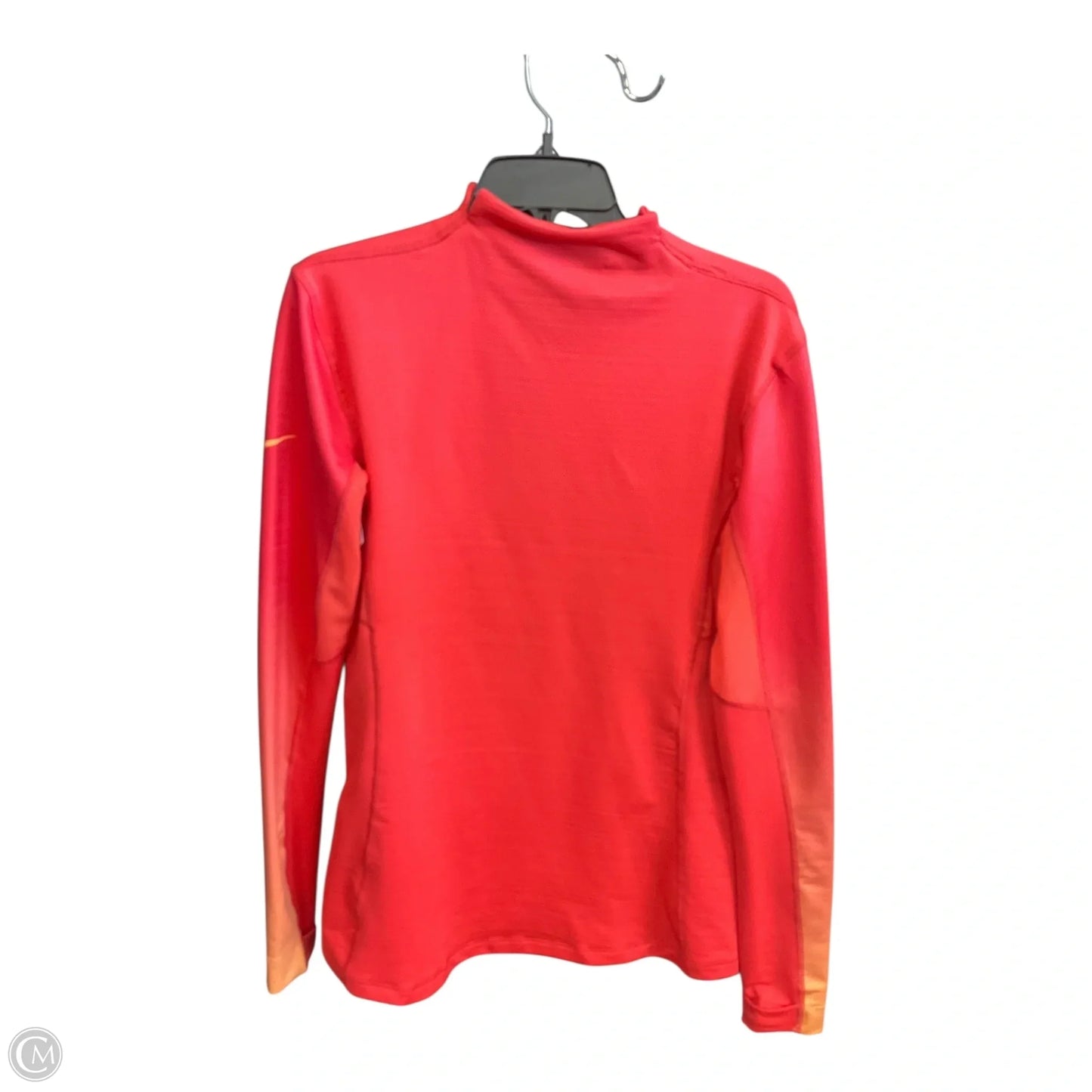 Athletic Top Long Sleeve Collar By Nike Apparel In Coral, Size: Xl