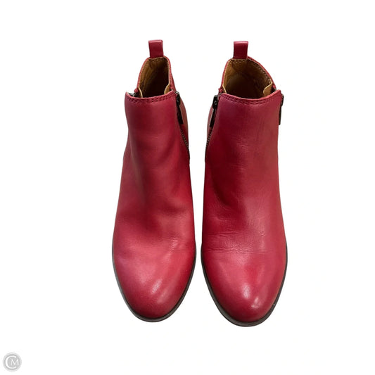 Boots Ankle Heels By Lucky Brand In Red, Size: 6.5
