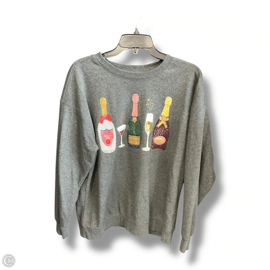 Sweatshirt Crewneck By Clothes Mentor In Grey, Size: 1x