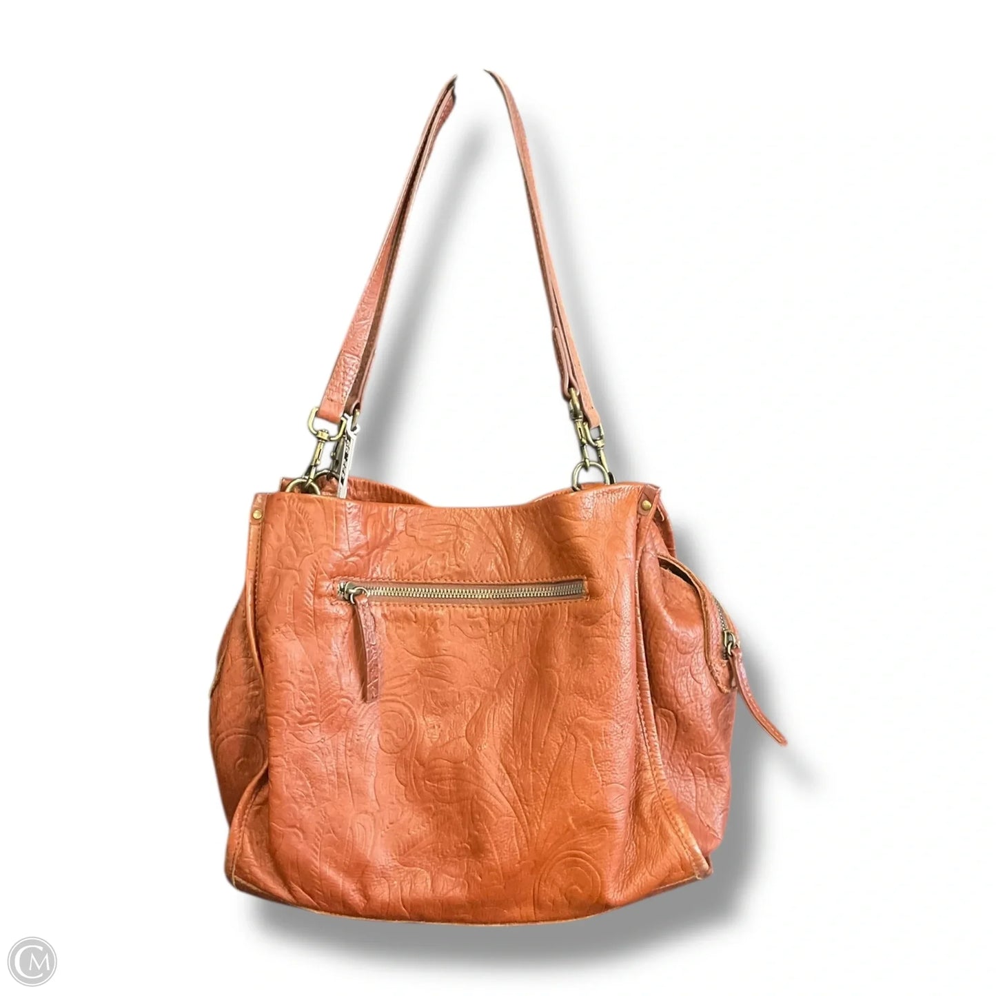 Handbag Leather By American, Size: Medium