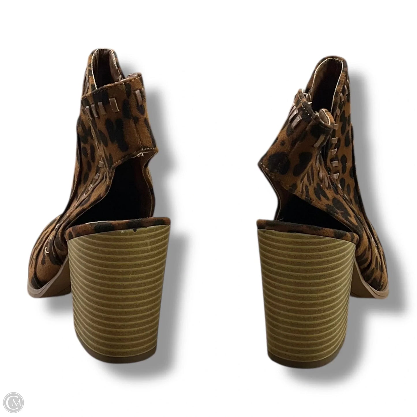 Boots Ankle Heels By Clothes Mentor In Animal Print, Size: 8