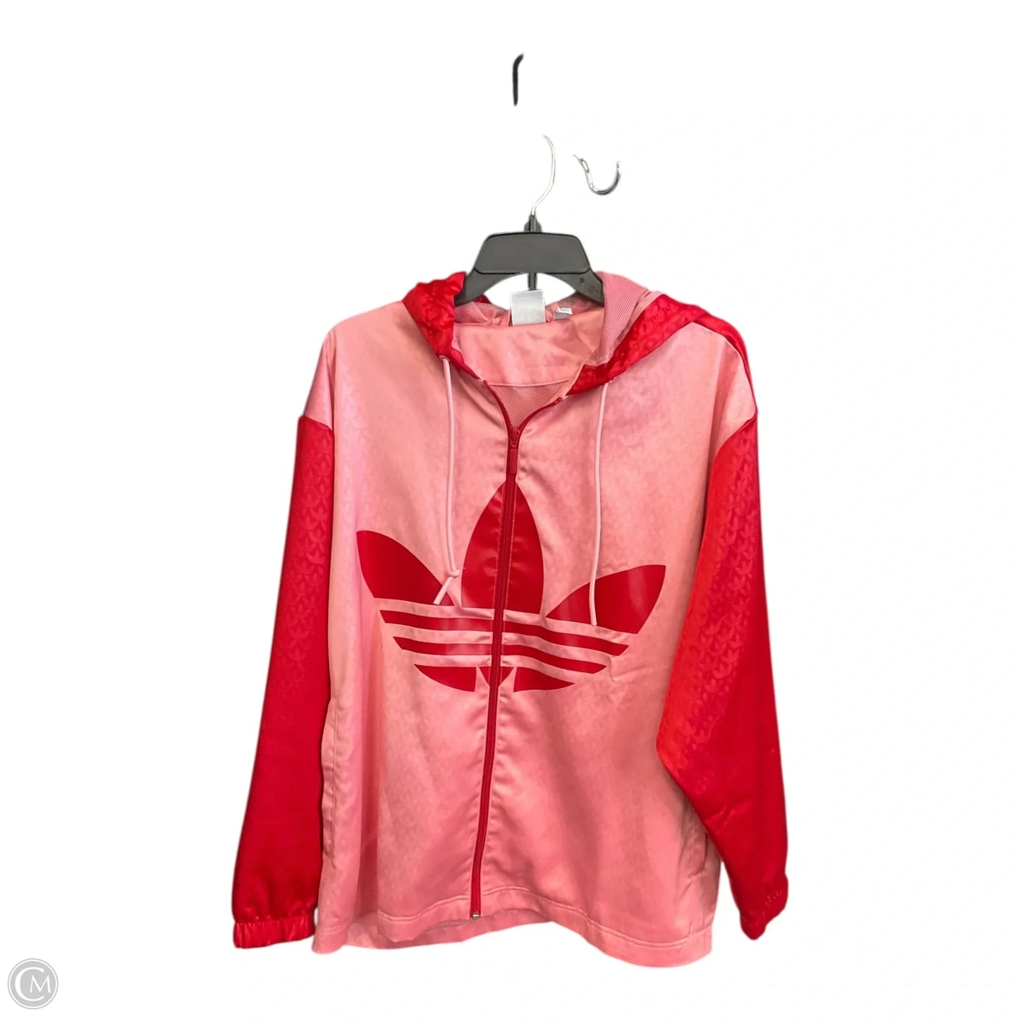 Athletic Jacket By Adidas In Pink & Red, Size: S