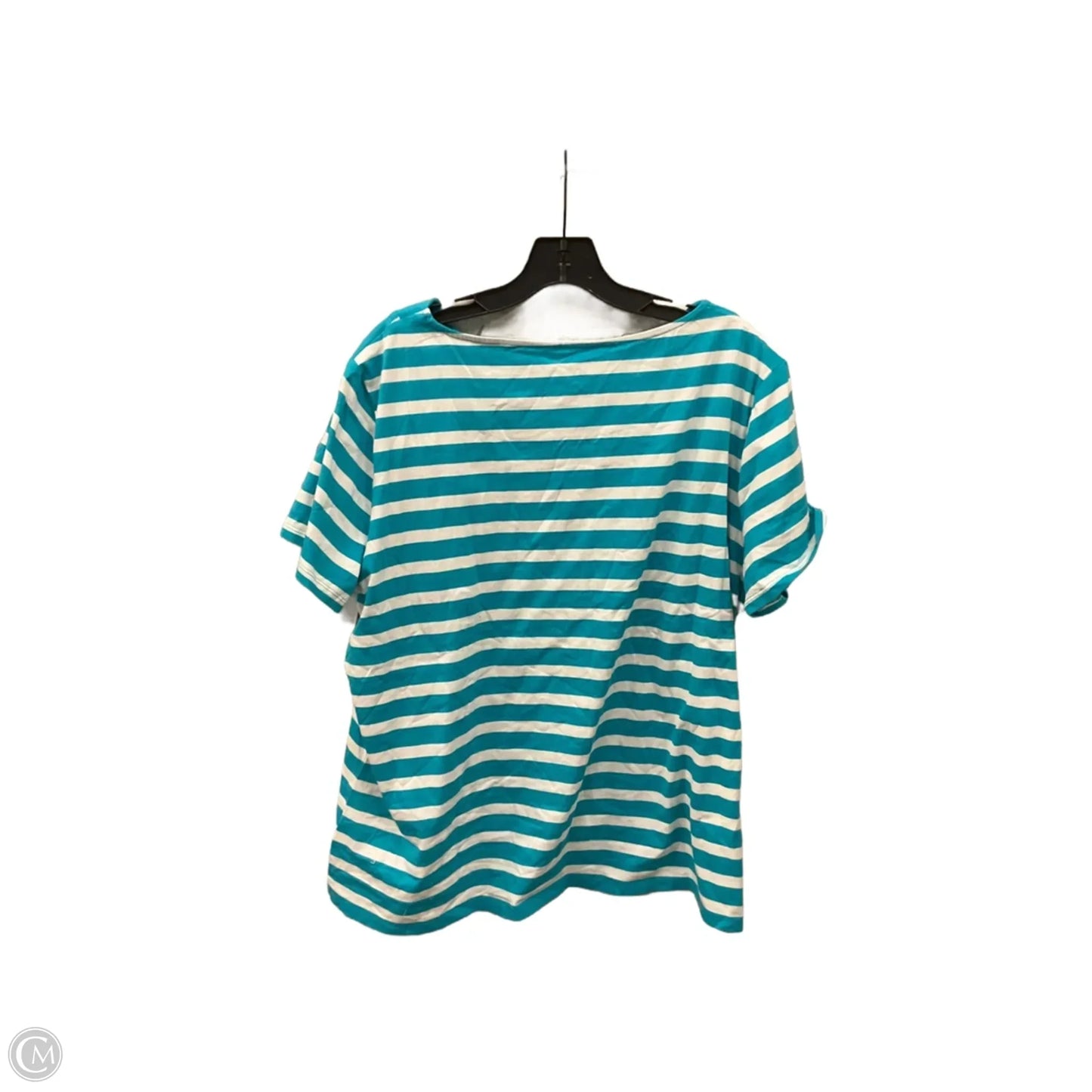 Top Short Sleeve Basic By Jones New York In Blue & White, Size: Xxl