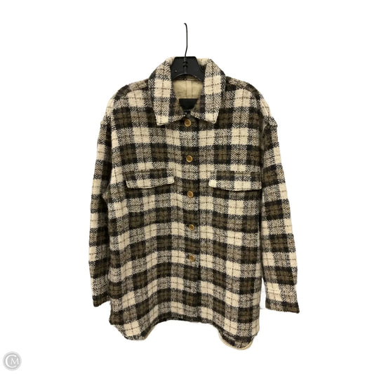Jacket Shirt By Banana Republic In Brown, Size: M