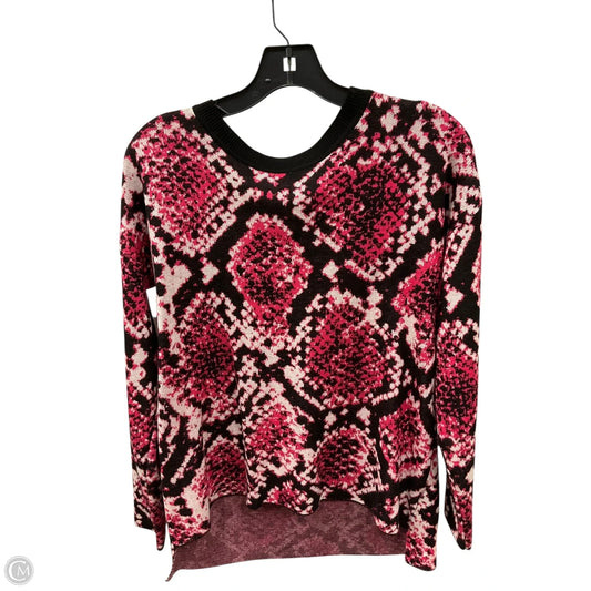 Sweater By Dkny In Black & Pink, Size: M
