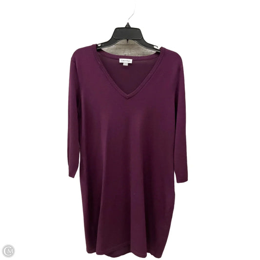 Dress Casual Midi By Calvin Klein In Purple, Size: Xl