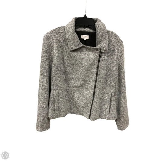 Jacket Moto By Loft In Grey, Size: 1x