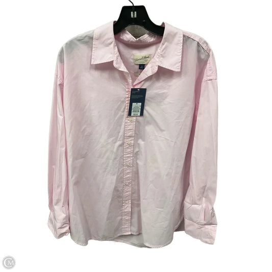 Blouse Long Sleeve By Universal Thread In Pink, Size: M