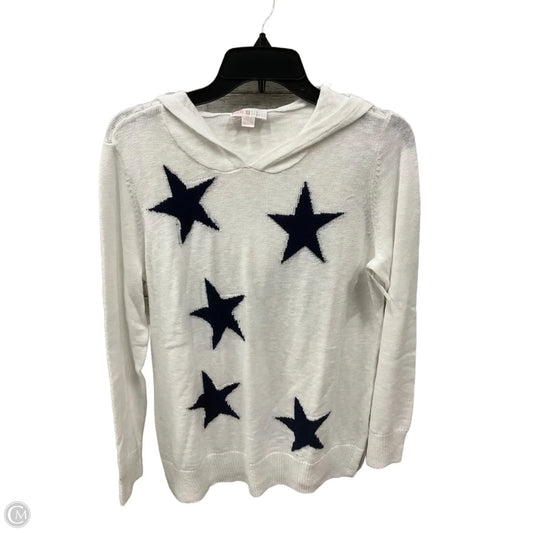 Sweatshirt Hoodie By Belle By Kim Gravel In White, Size: M