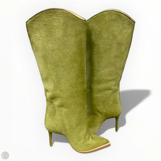 Boots Knee Heels By Clothes Mentor In Green, Size: 7.5