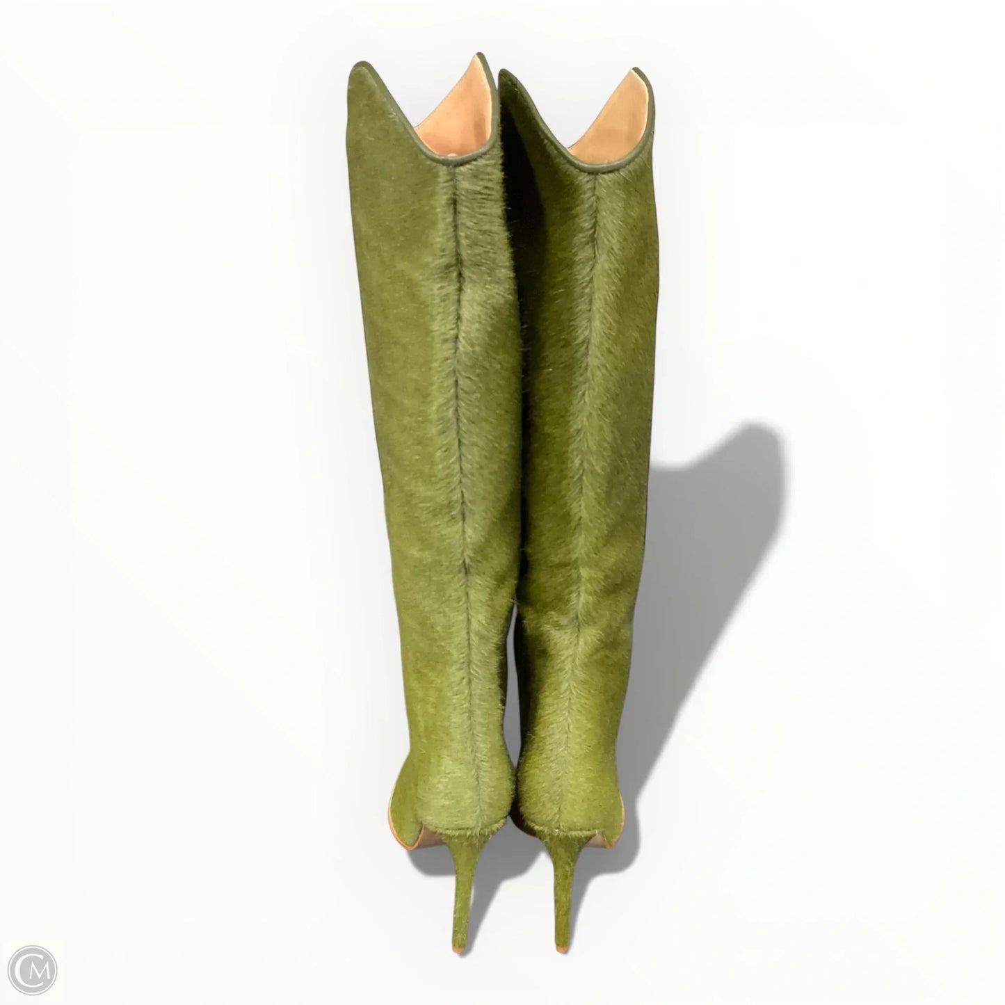 Boots Knee Heels By Clothes Mentor In Green, Size: 7.5