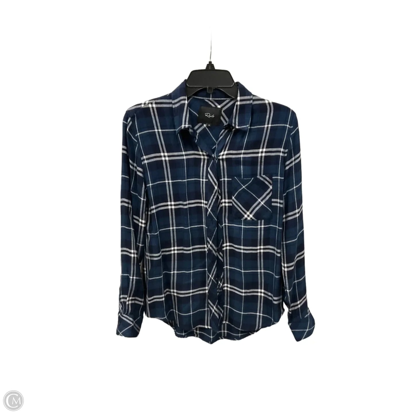 Blouse Long Sleeve By Rails In Blue, Size: Xs