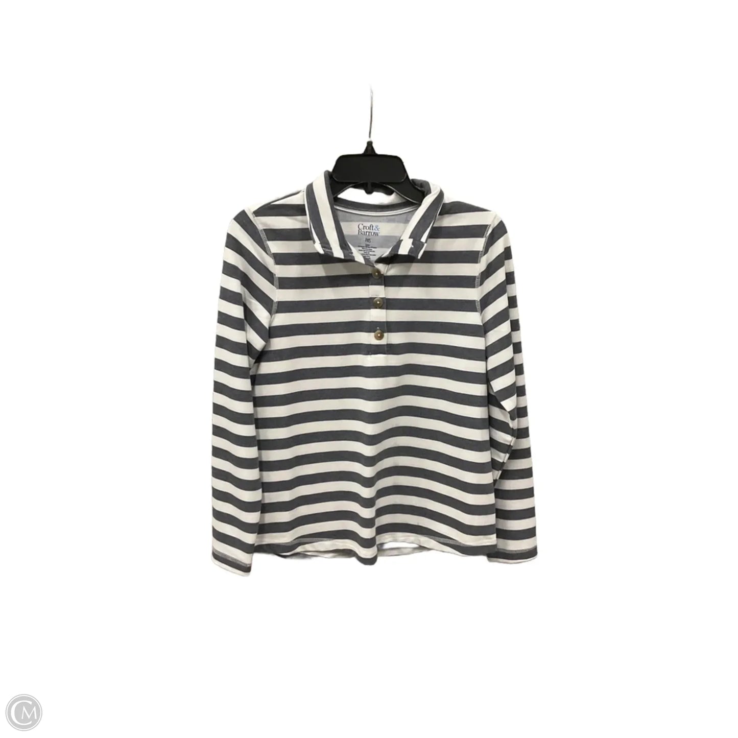Top Long Sleeve By Croft And Barrow In Striped Pattern, Size: Xsp