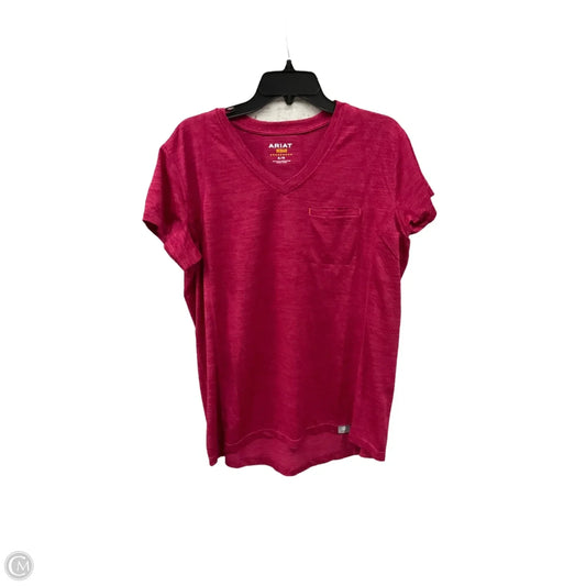 Athletic Top Short Sleeve By Ariat In Pink, Size: Xl