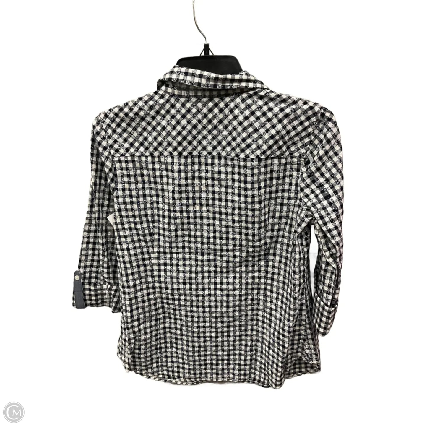 Blouse 3/4 Sleeve By Tommy Hilfiger In Plaid Pattern, Size: Xs