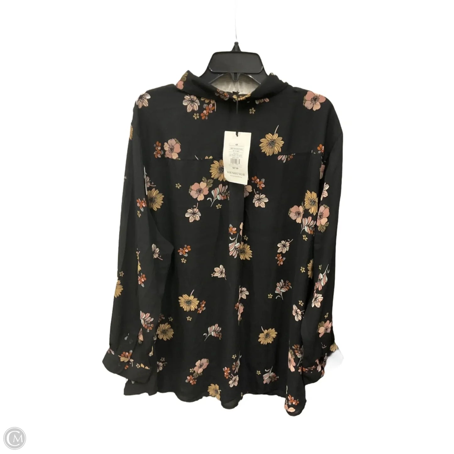 Blouse Long Sleeve By Who What Wear In Floral Print, Size: 4x