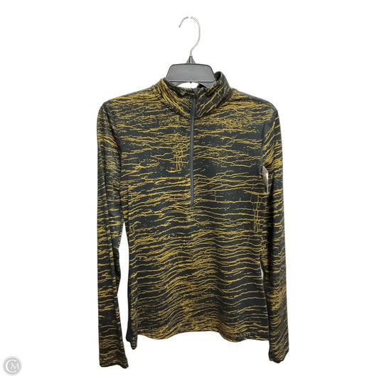 Athletic Top Long Sleeve Collar By Nike Apparel In Black & Gold, Size: M
