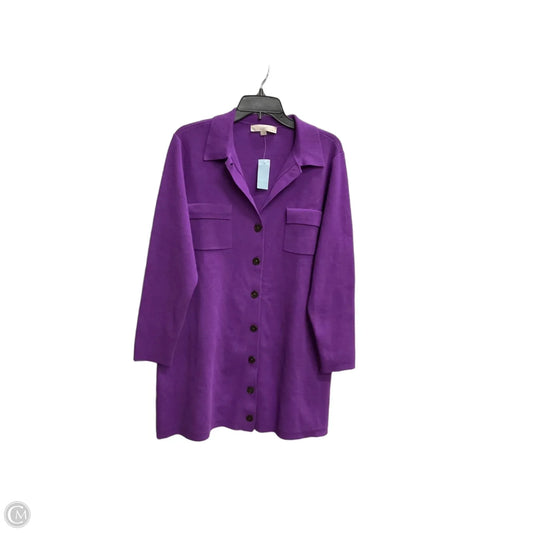Blouse Long Sleeve By Loft In Purple, Size: Xl