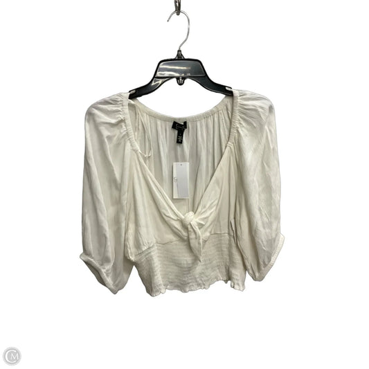 Top Short Sleeve By Jessica Simpson In White, Size: L