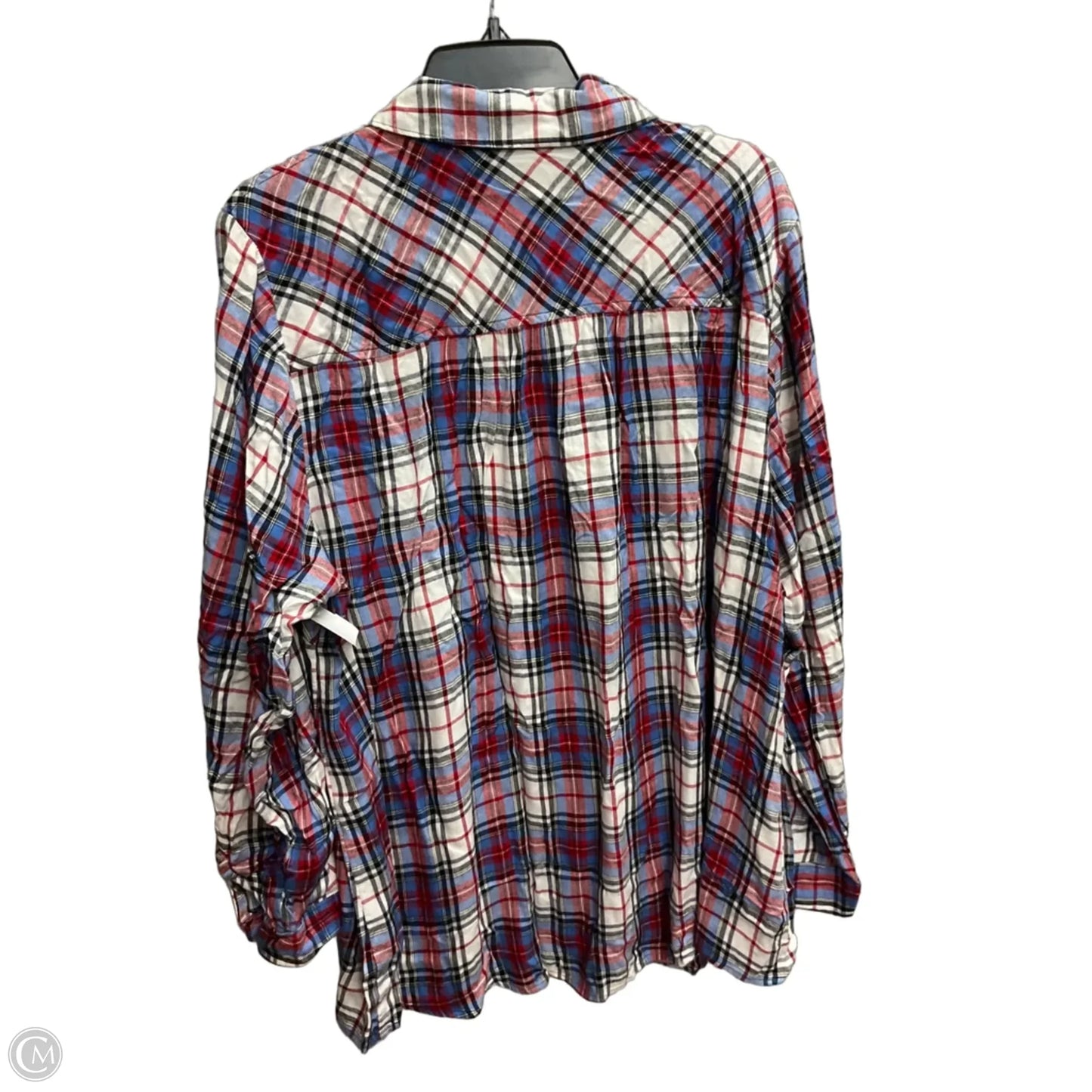 Blouse Long Sleeve By Lane Bryant In Plaid Pattern, Size: 2x