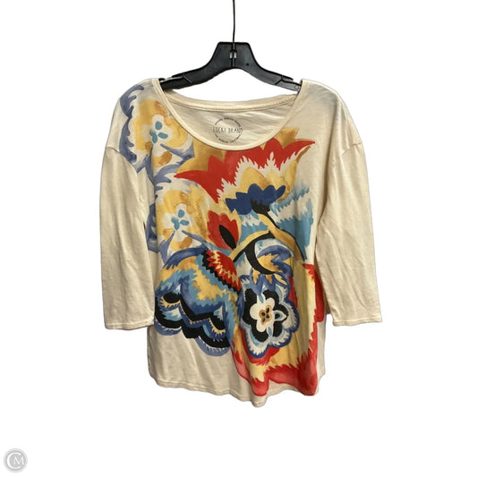 Top 3/4 Sleeve By Lucky Brand In Tan, Size: M