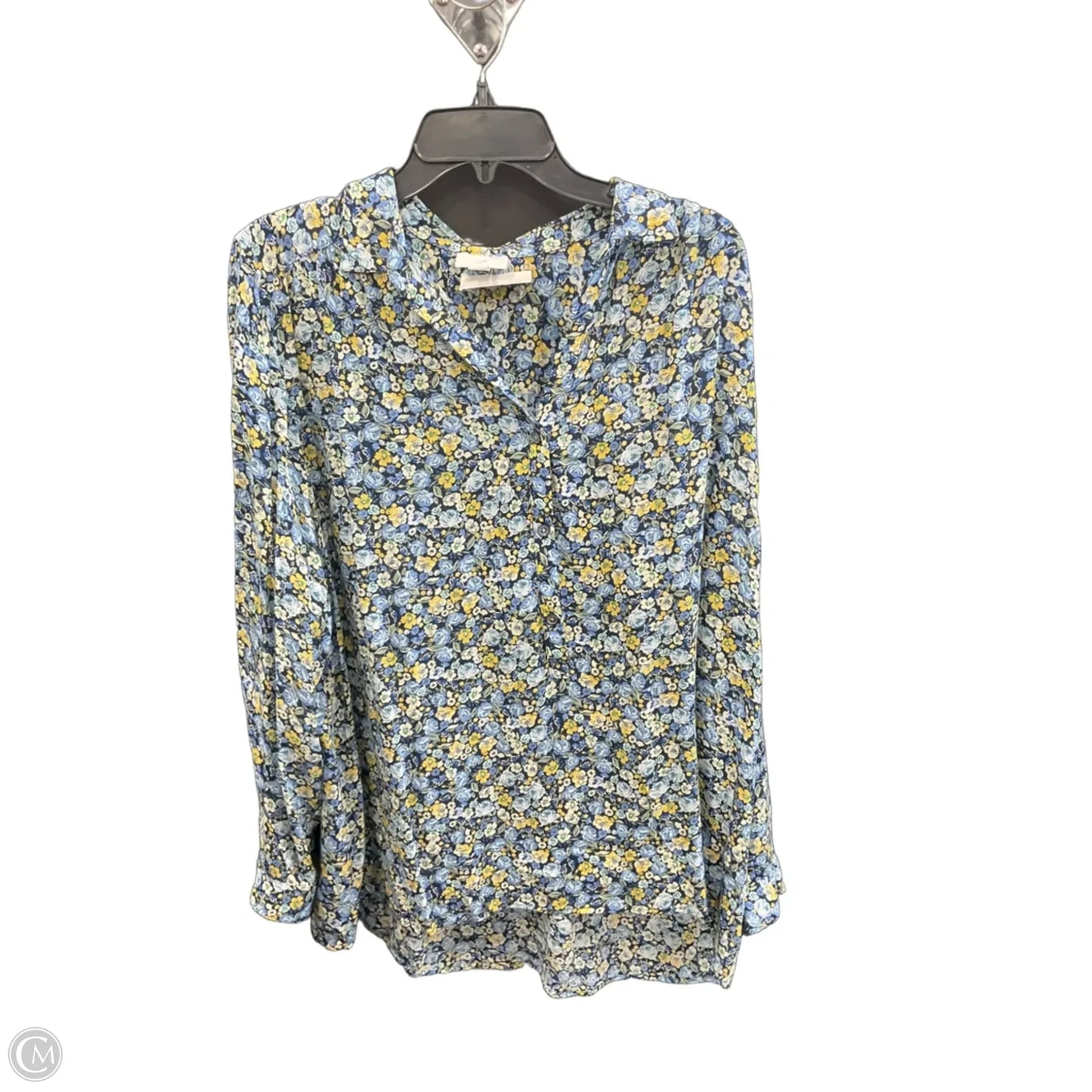 Top Long Sleeve By J. Jill In Floral Print, Size: L