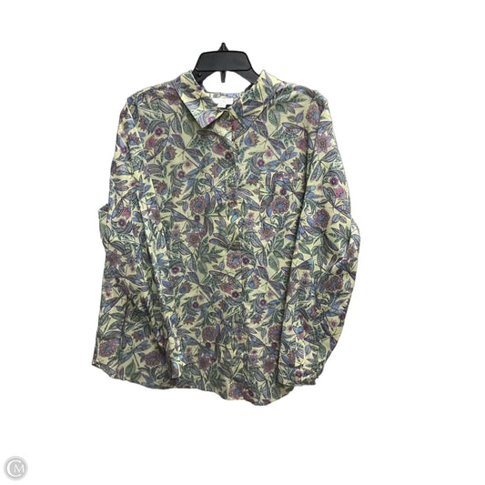 Blouse Long Sleeve By J. Jill In Green, Size: Xl