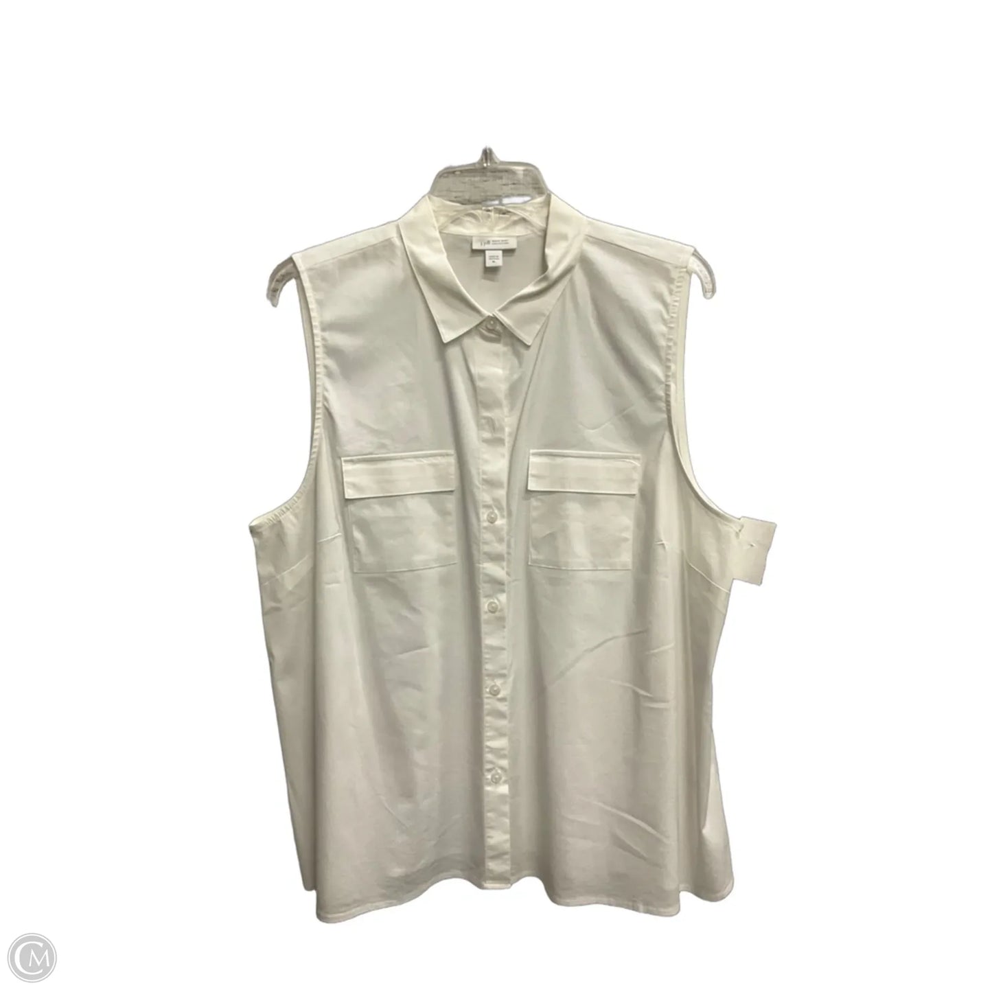 Blouse Sleeveless By J. Jill In White, Size: Xl