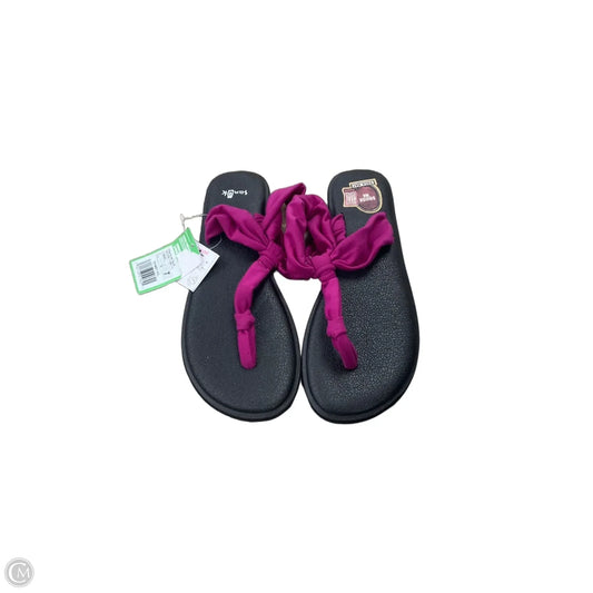 Sandals Flats By Sanuk In Black & Purple, Size: 7.5