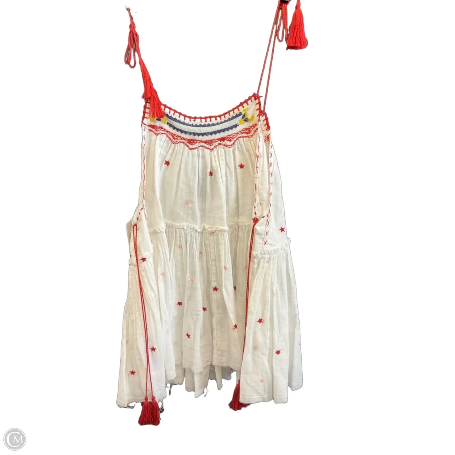 Top Sleeveless By Top Shop In Red & White, Size: L