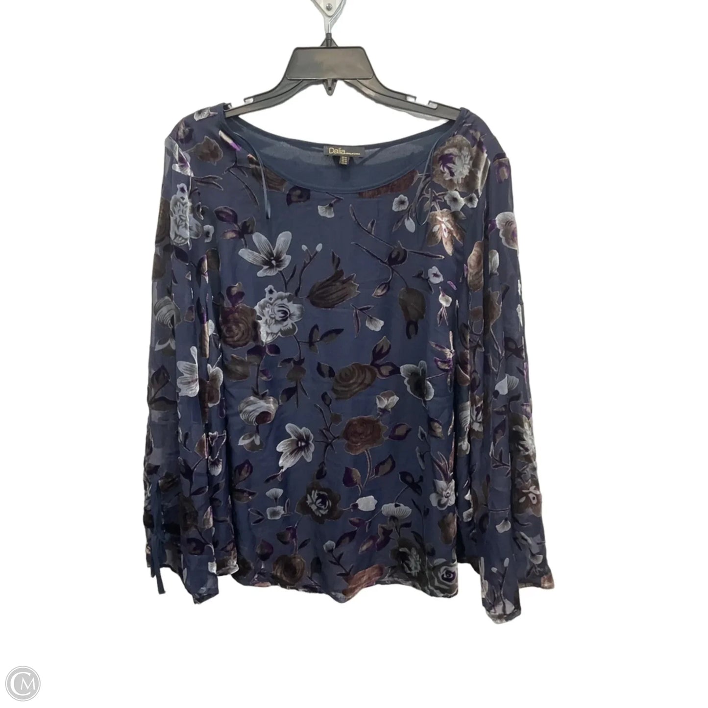 Top Long Sleeve By Dalia In Floral Print, Size: 1x