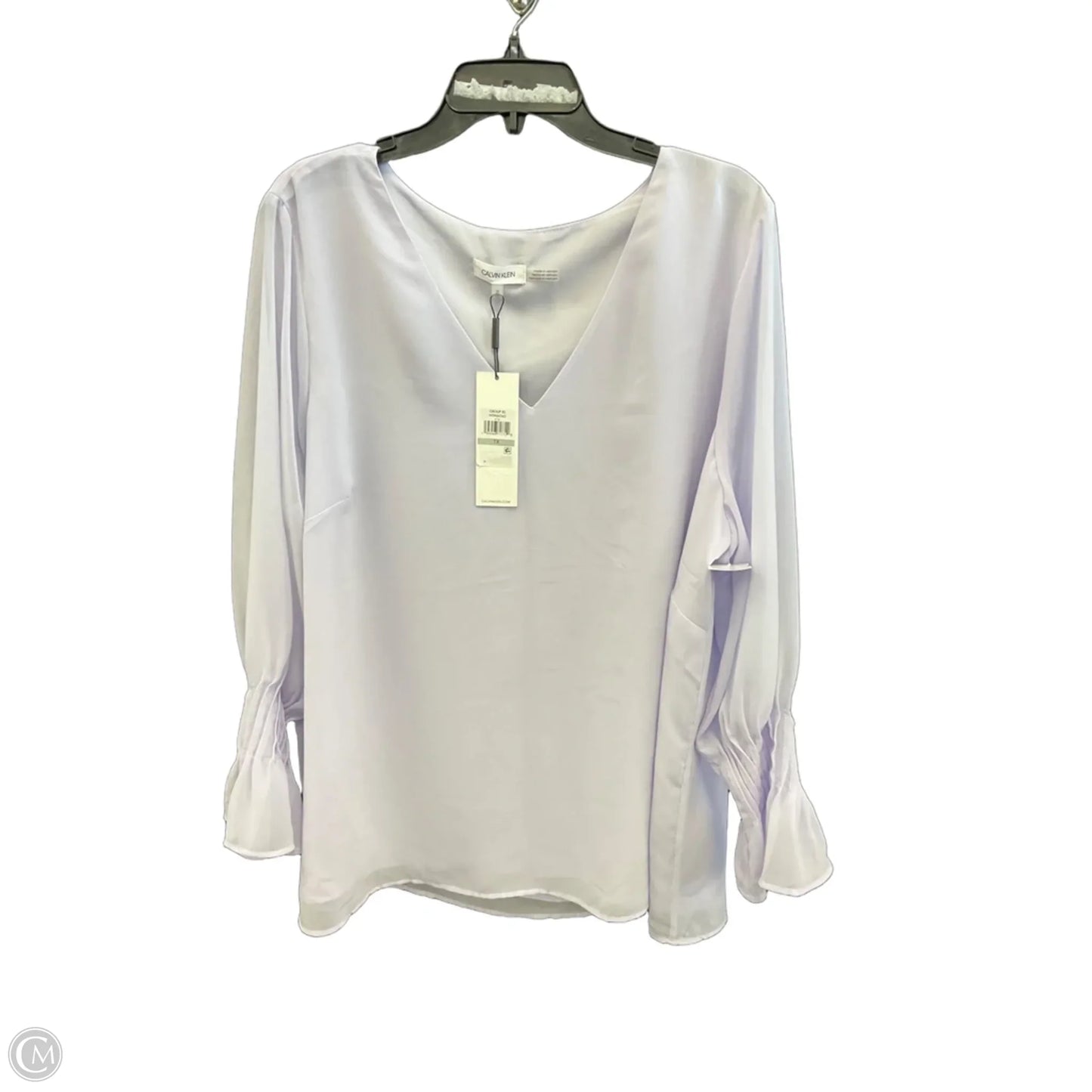 Top Long Sleeve By Calvin Klein In Purple, Size: 1x