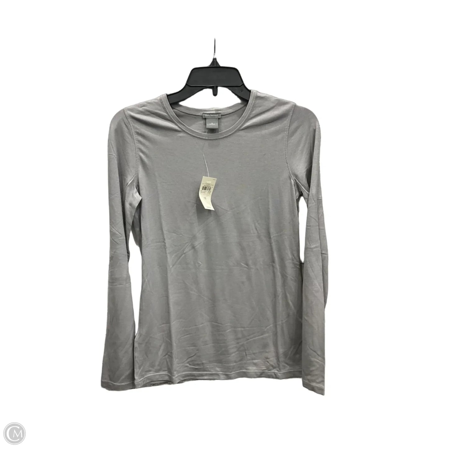 Top Long Sleeve Basic By Ann Taylor In Grey, Size: M