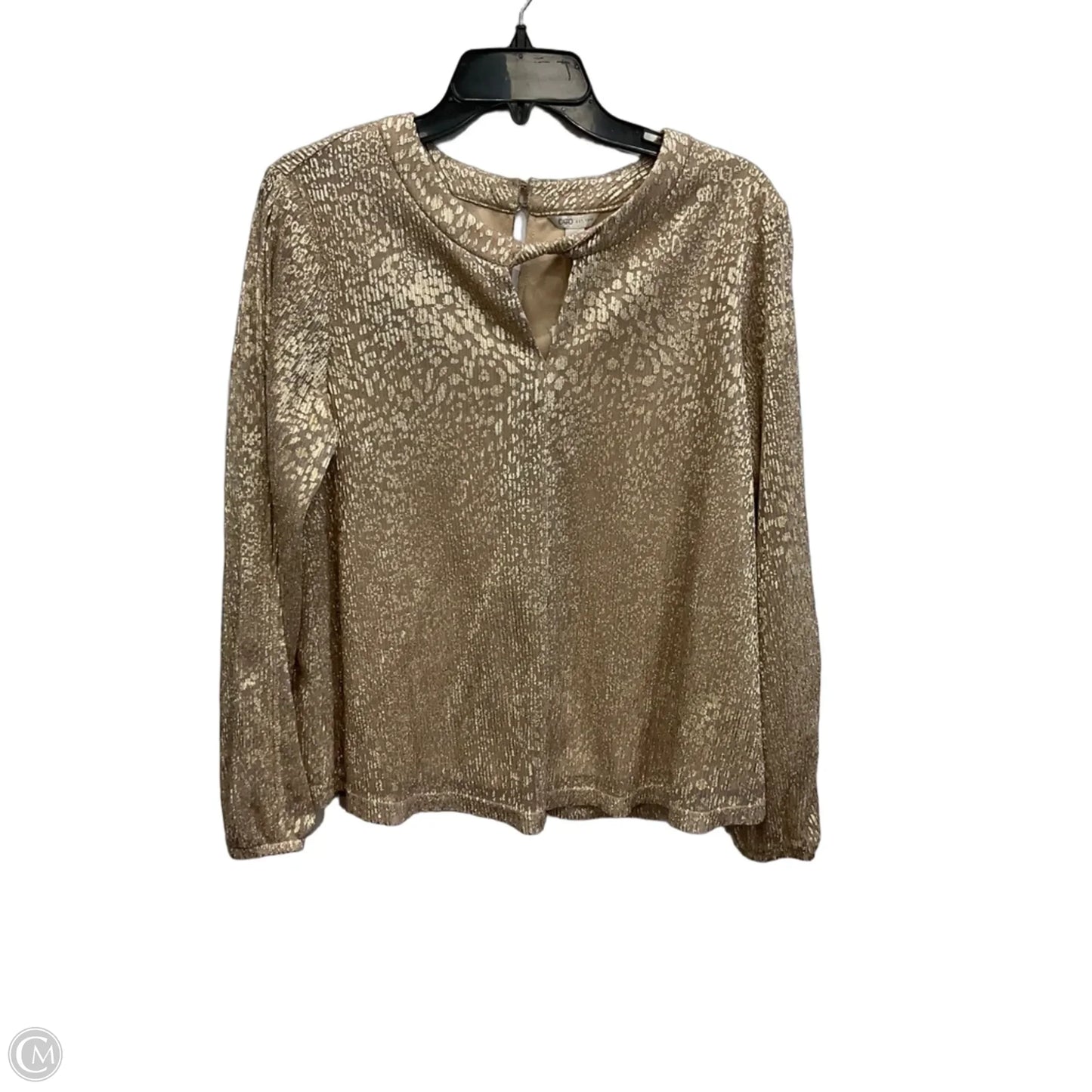 Top Long Sleeve By Cato In Gold, Size: M