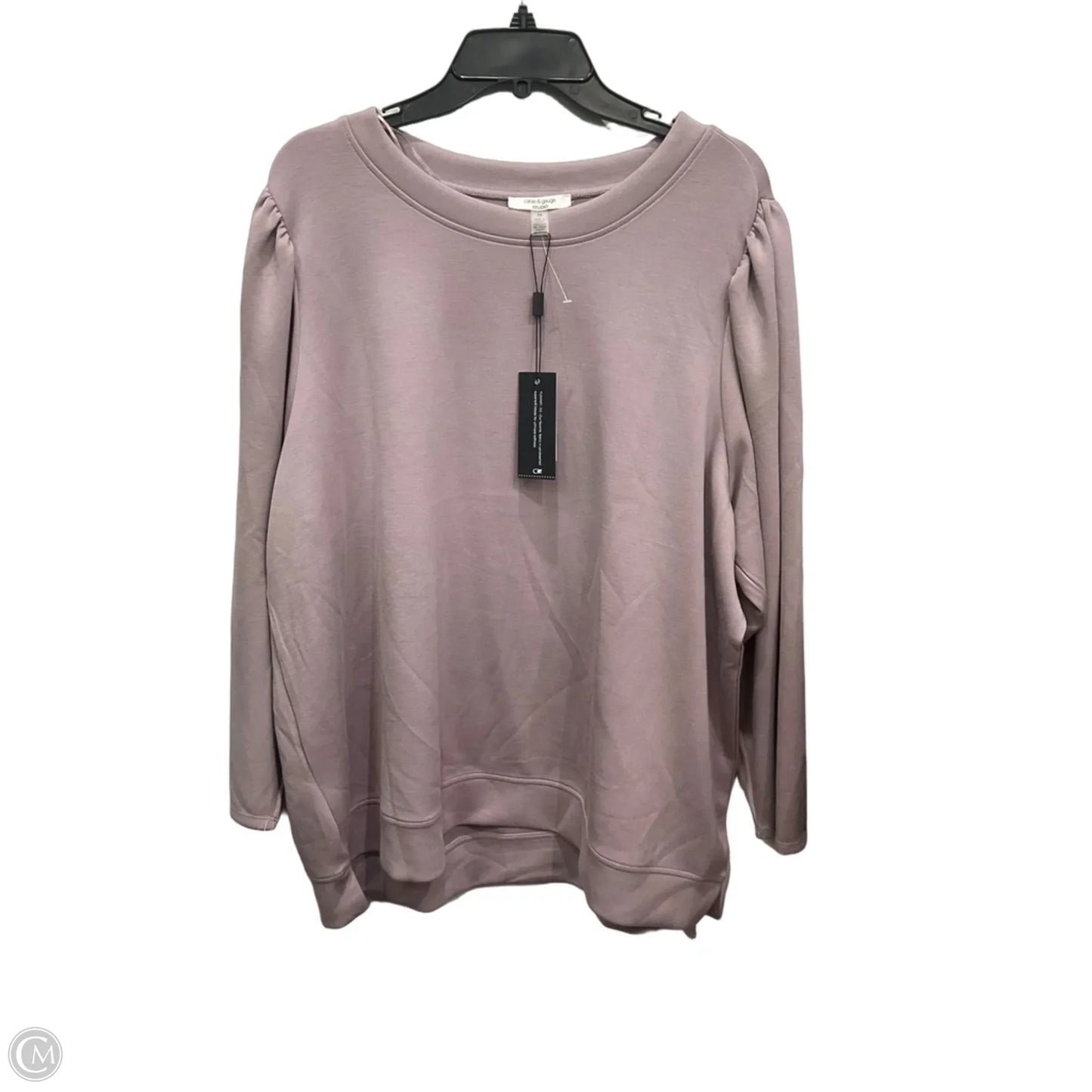 Athletic Top Long Sleeve Crewneck By Cable And Gauge In Purple, Size: 3x