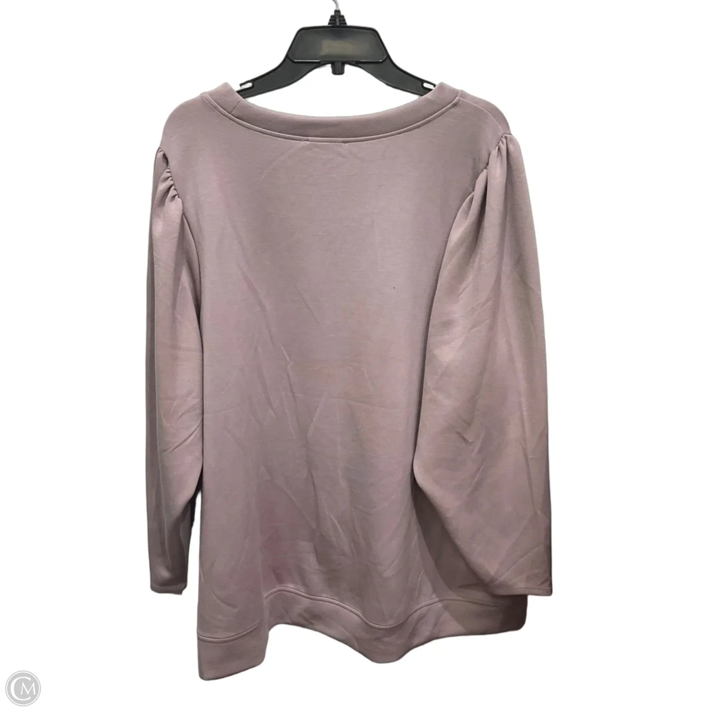 Athletic Top Long Sleeve Crewneck By Cable And Gauge In Purple, Size: 3x