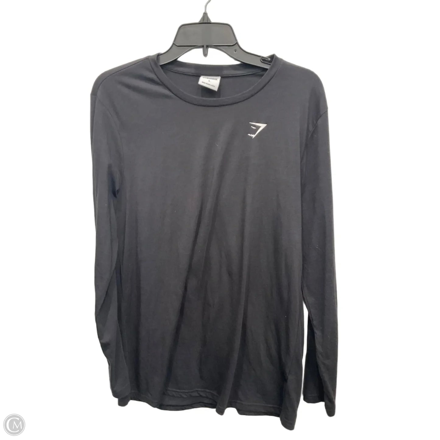 Athletic Top Long Sleeve Crewneck By Gym Shark In Black, Size: L
