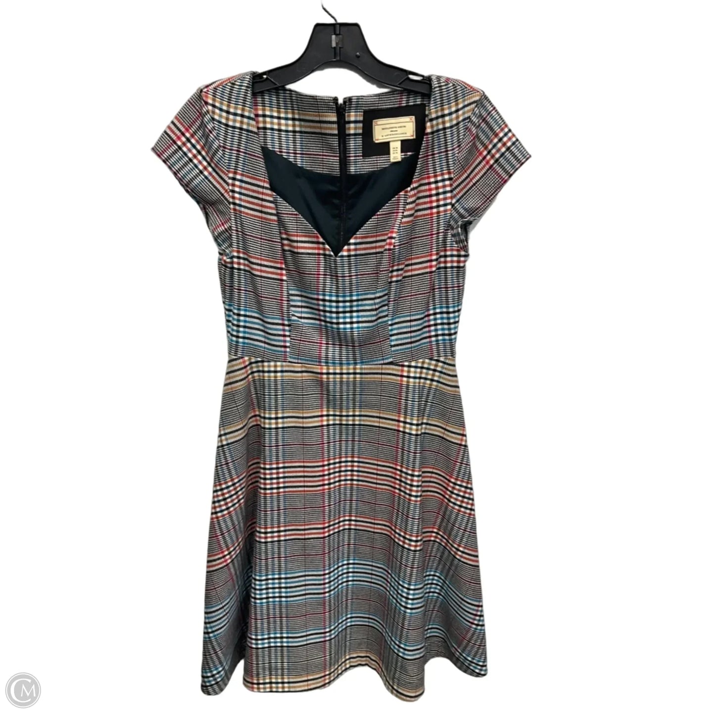 Dress Casual Midi By Anthropologie In Plaid Pattern, Size: Xs