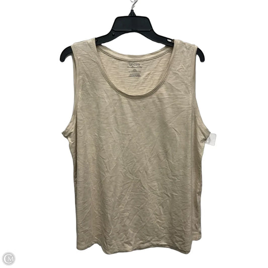 Top Sleeveless By Chicos In Tan, Size: Xl