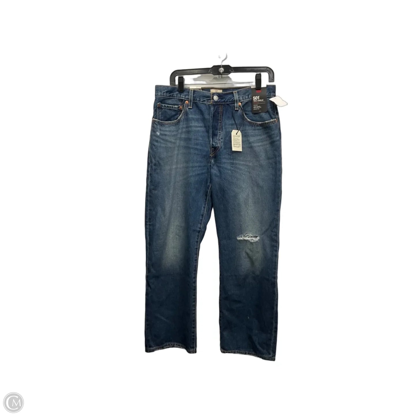 Jeans Straight By Levis In Blue Denim, Size: 8