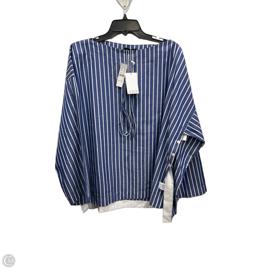 Top Long Sleeve By J. Crew In Blue & White, Size: Xxl
