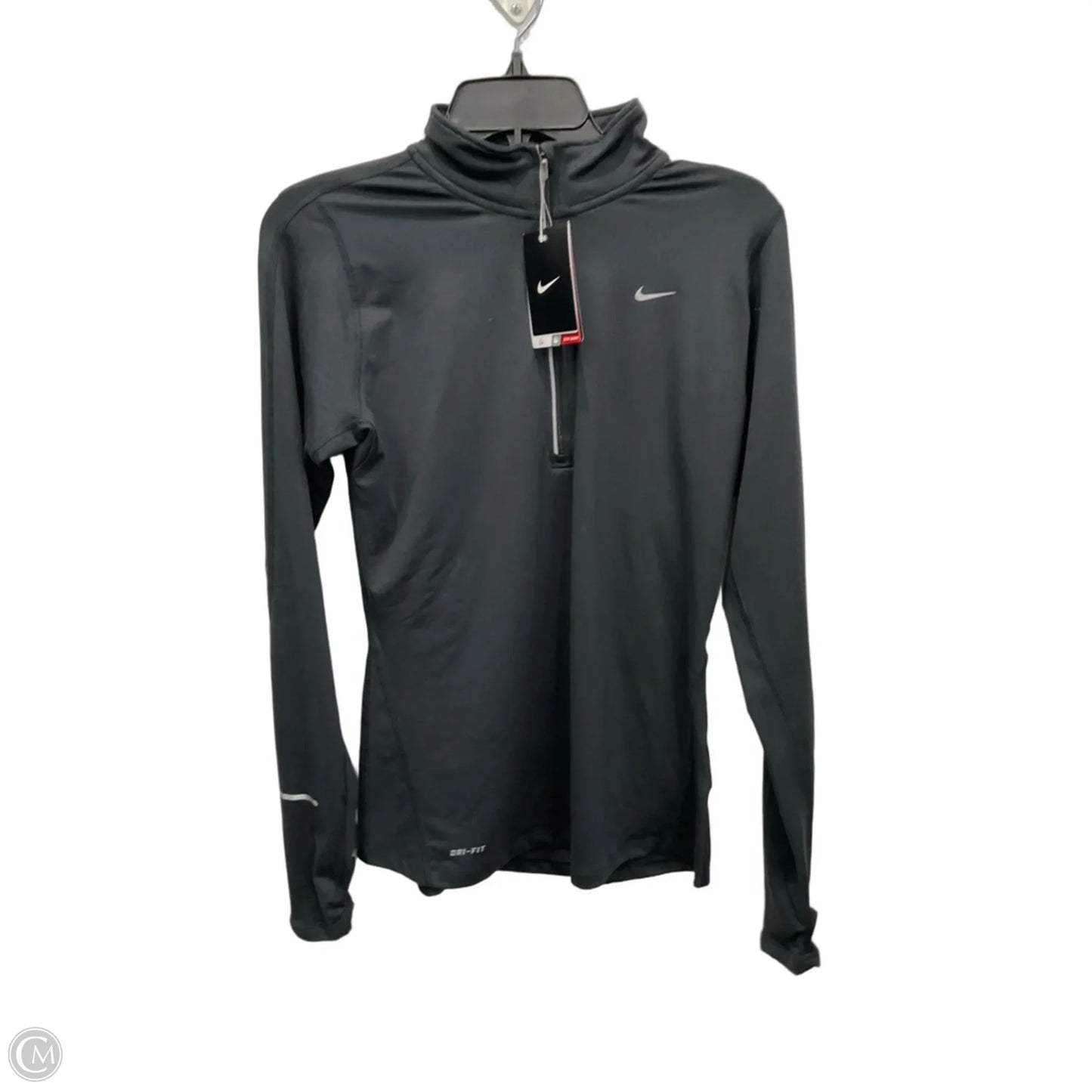 Athletic Sweatshirt Collar By Nike Apparel In Black & White, Size: S