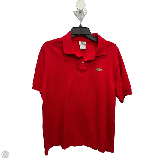 Top Short Sleeve By Lacoste In Red, Size: S