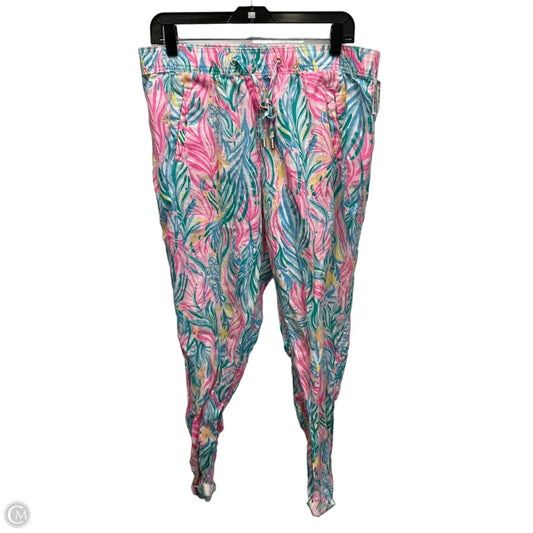 Pants Designer By Lilly Pulitzer In Blue & Pink, Size: 12