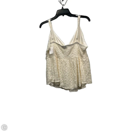 Top Sleeveless By Torrid In Cream, Size: 1x