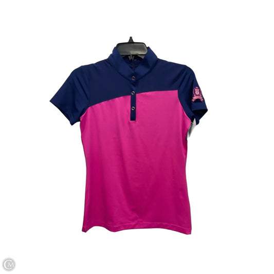 Athletic Top Short Sleeve By Cmb In Blue & Pink, Size: Xs
