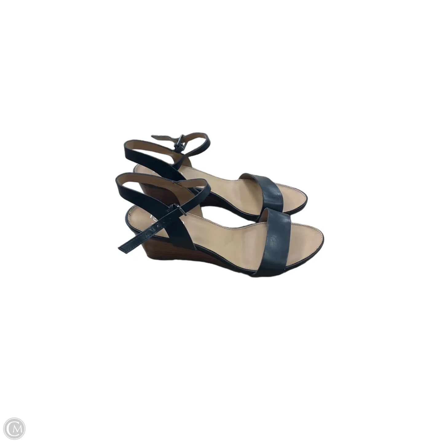 Sandals Heels Wedge By Franco Sarto In Black & Tan, Size: 7