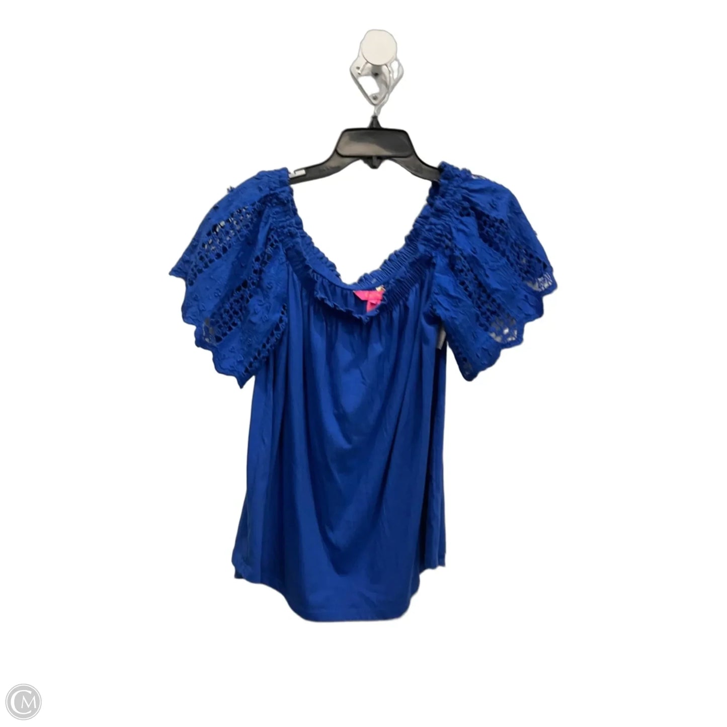 Top Short Sleeve Designer By Lilly Pulitzer In Blue, Size: Xl