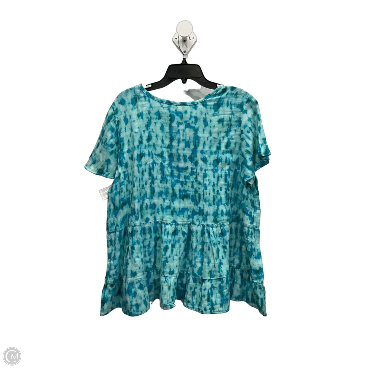 Top Short Sleeve By Terra & Sky In Blue, Size: 1x