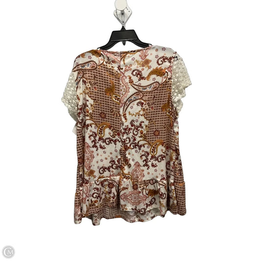 Top Short Sleeve By Cato In Paisley Print, Size: Xl